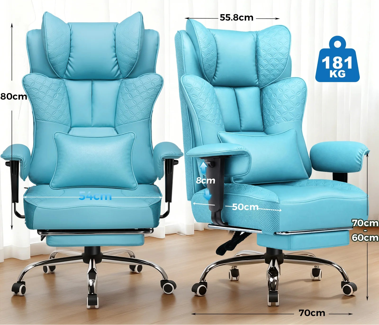 Chaise de jeu ergonomique en cuir synthétique
