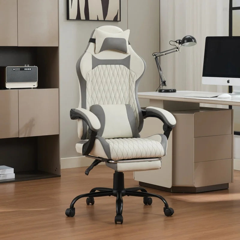 Chaise de bureau ergonomique pour gamer en cuir