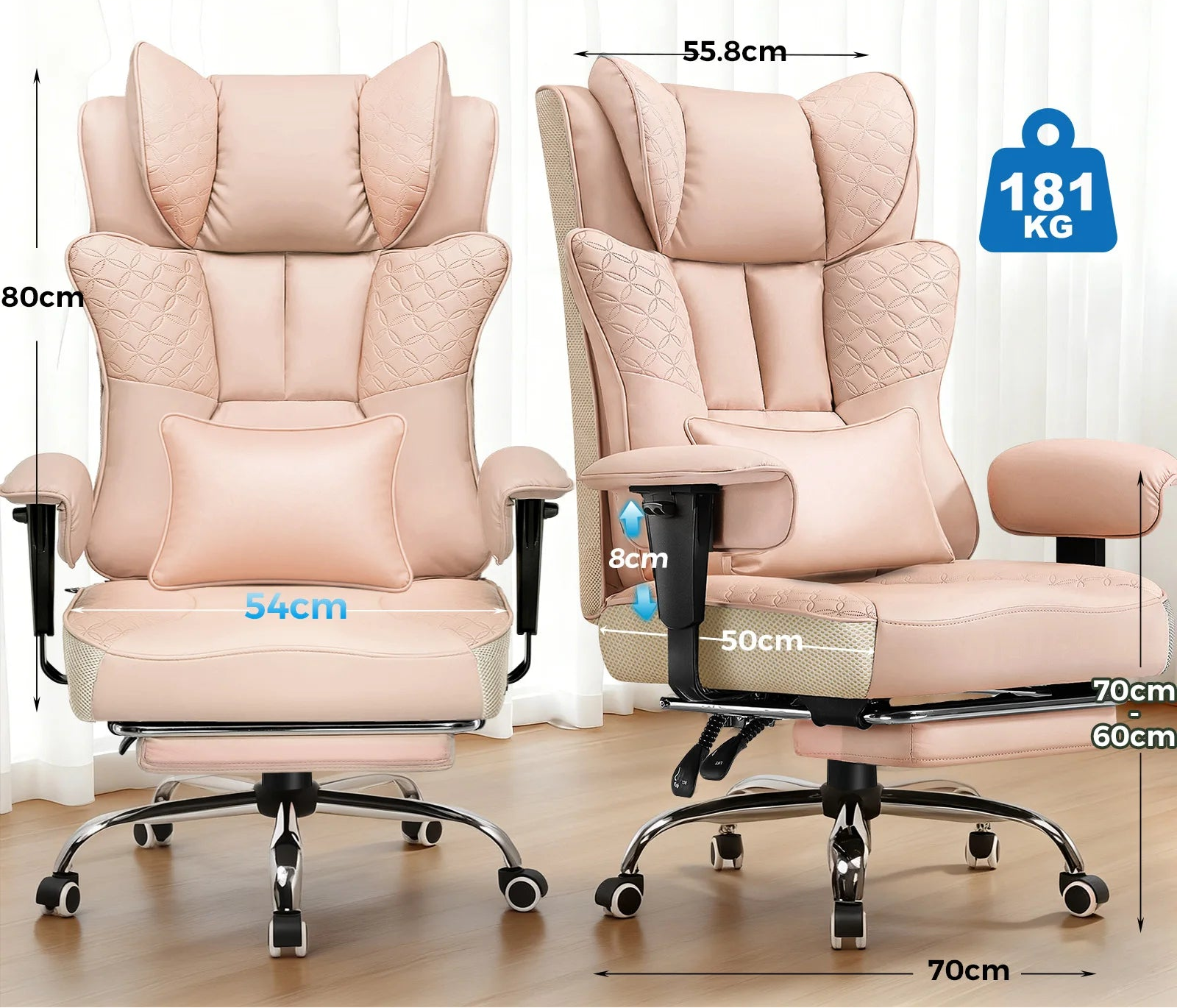 Chaise de jeu ergonomique en cuir synthétique