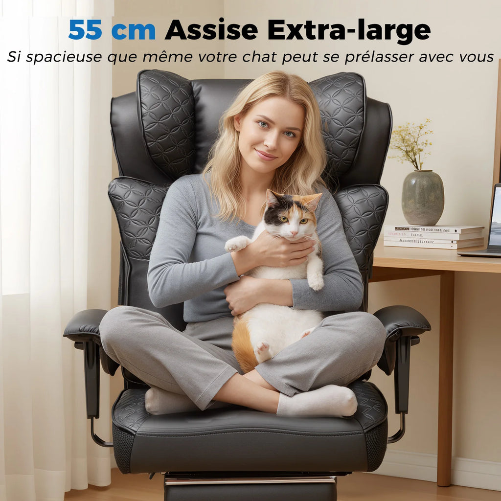 Chaise de jeu ergonomique en cuir synthétique