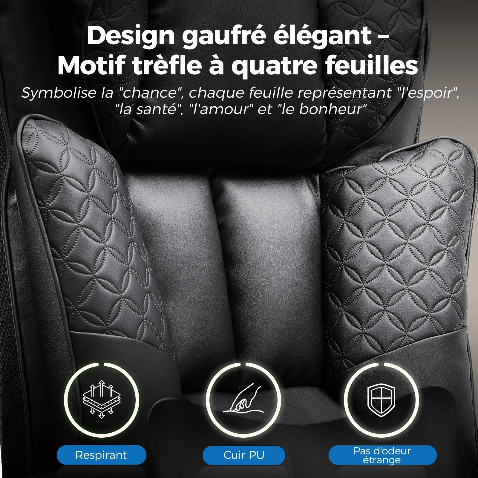 Chaise de jeu ergonomique en cuir synthétique