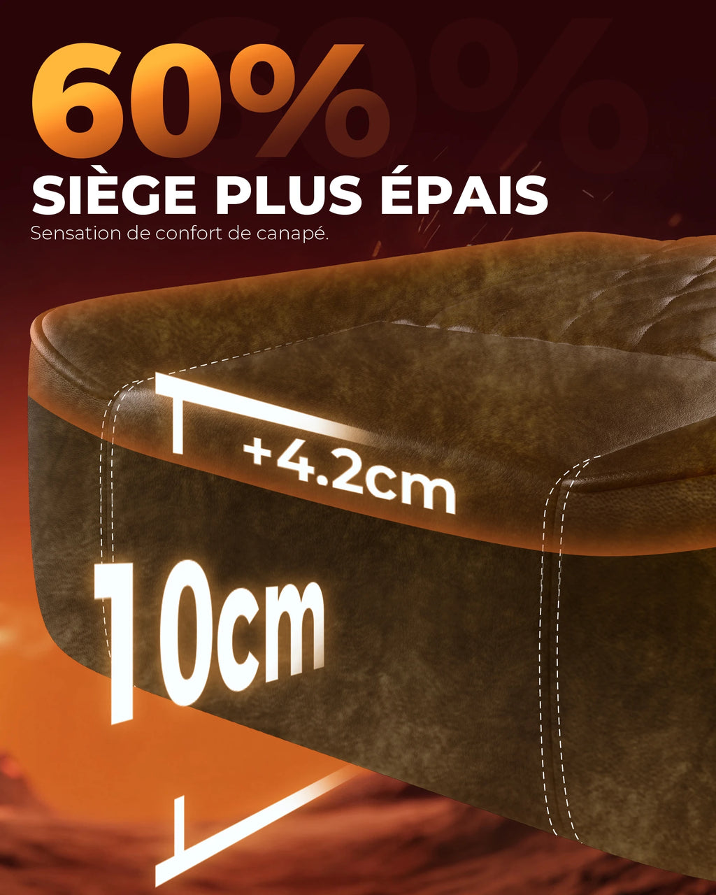 Chaise de jeu ergonomique épaisse en similicuir