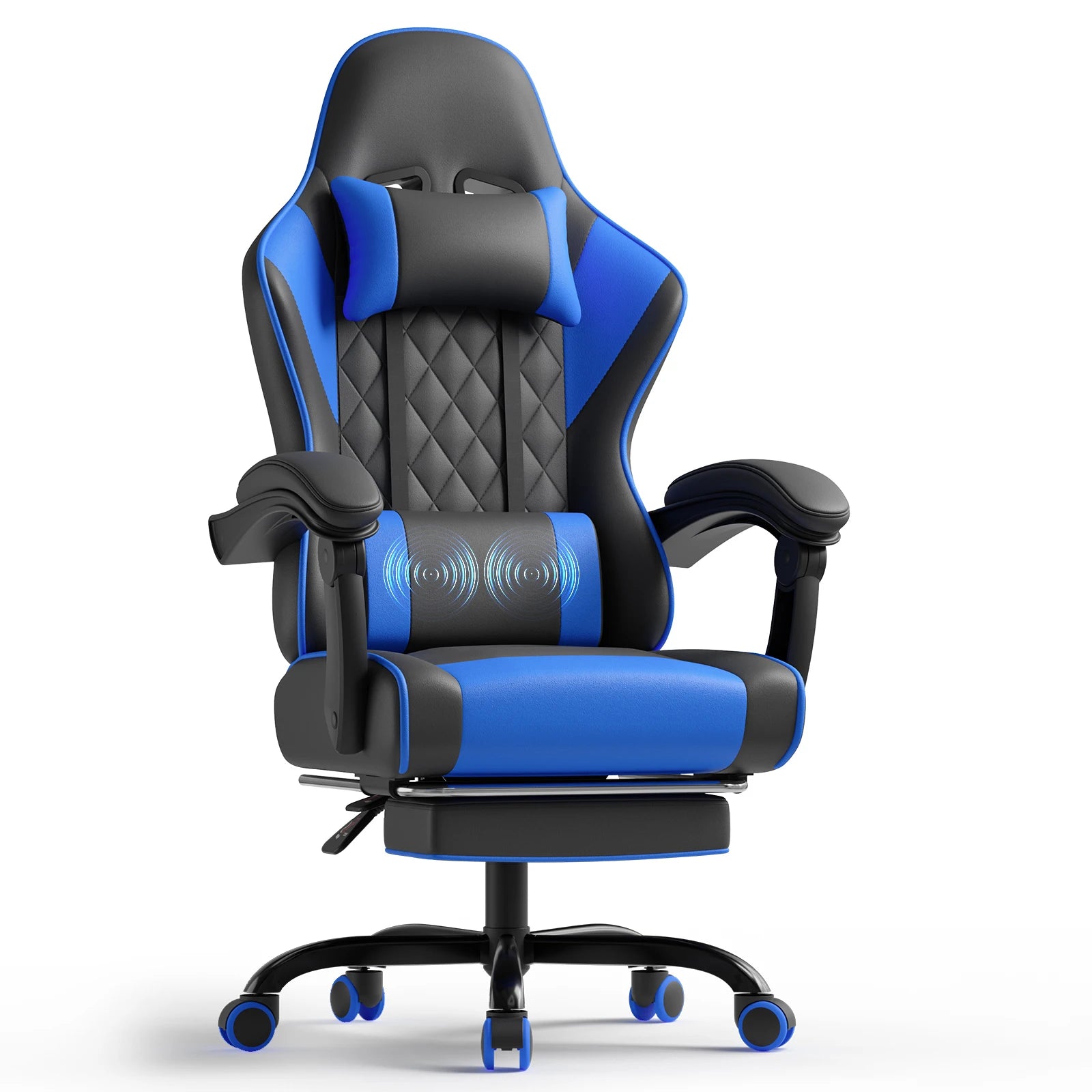 Fauteuil de jeu réglable en similicuir avec soutien lombaire