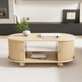 Table basse ovale avec espace de rangement multifonctionnel