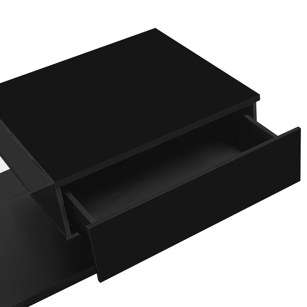 Table basse brillante et rectangulaire pour salon avec LED