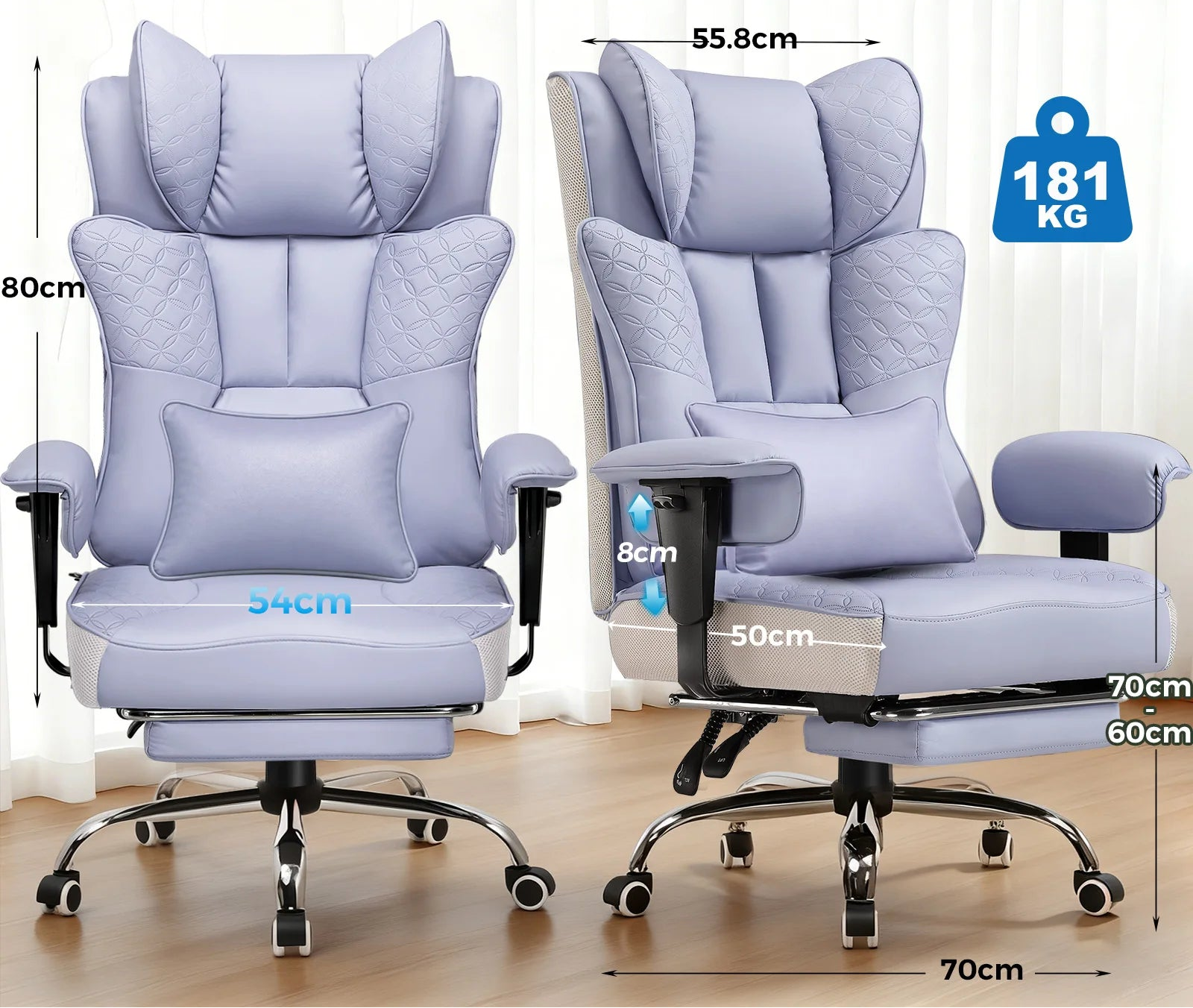 Chaise de jeu ergonomique en cuir synthétique