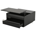 Table basse moderne relevable avec barre lumineuse LED