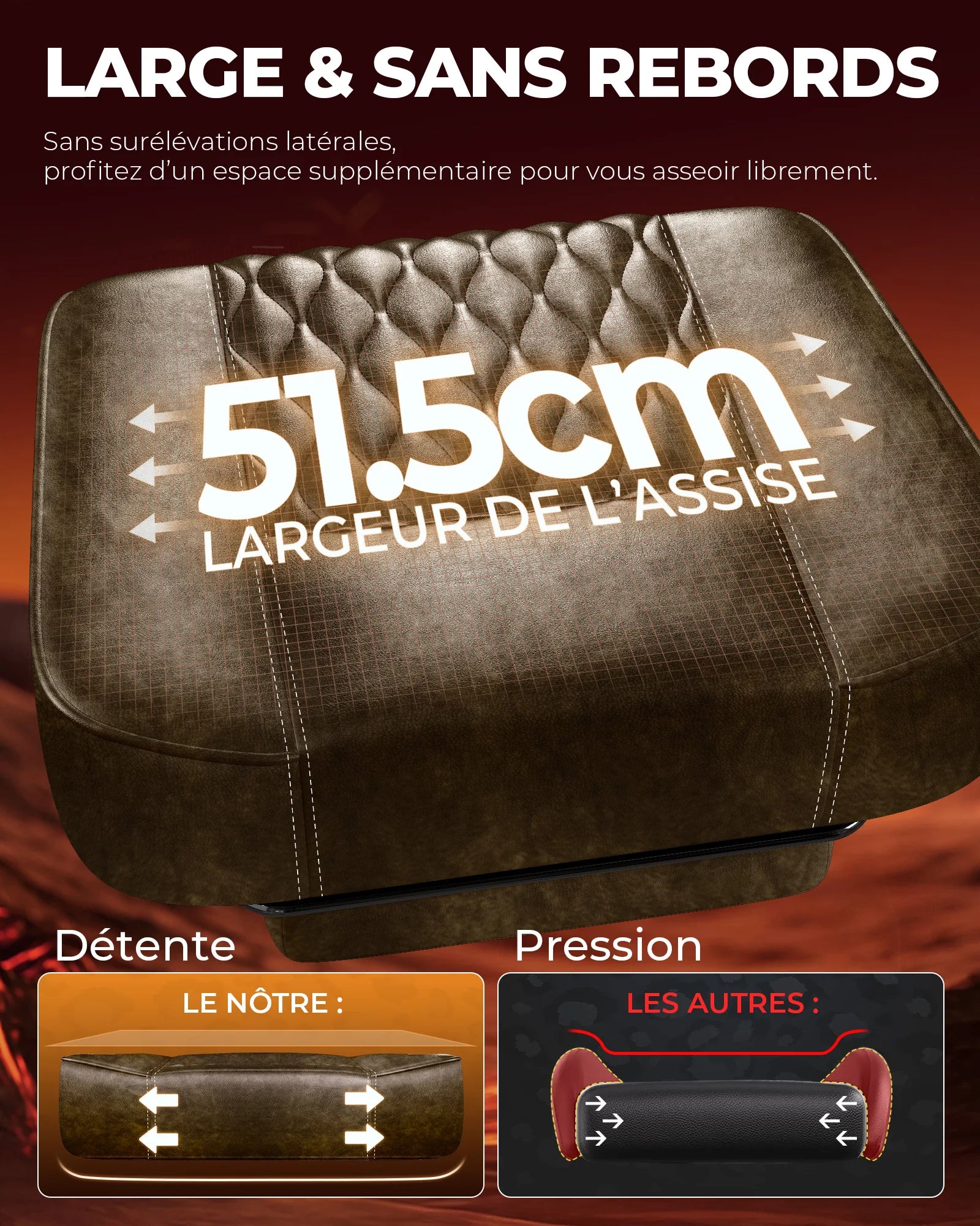 Chaise de jeu ergonomique épaisse en similicuir