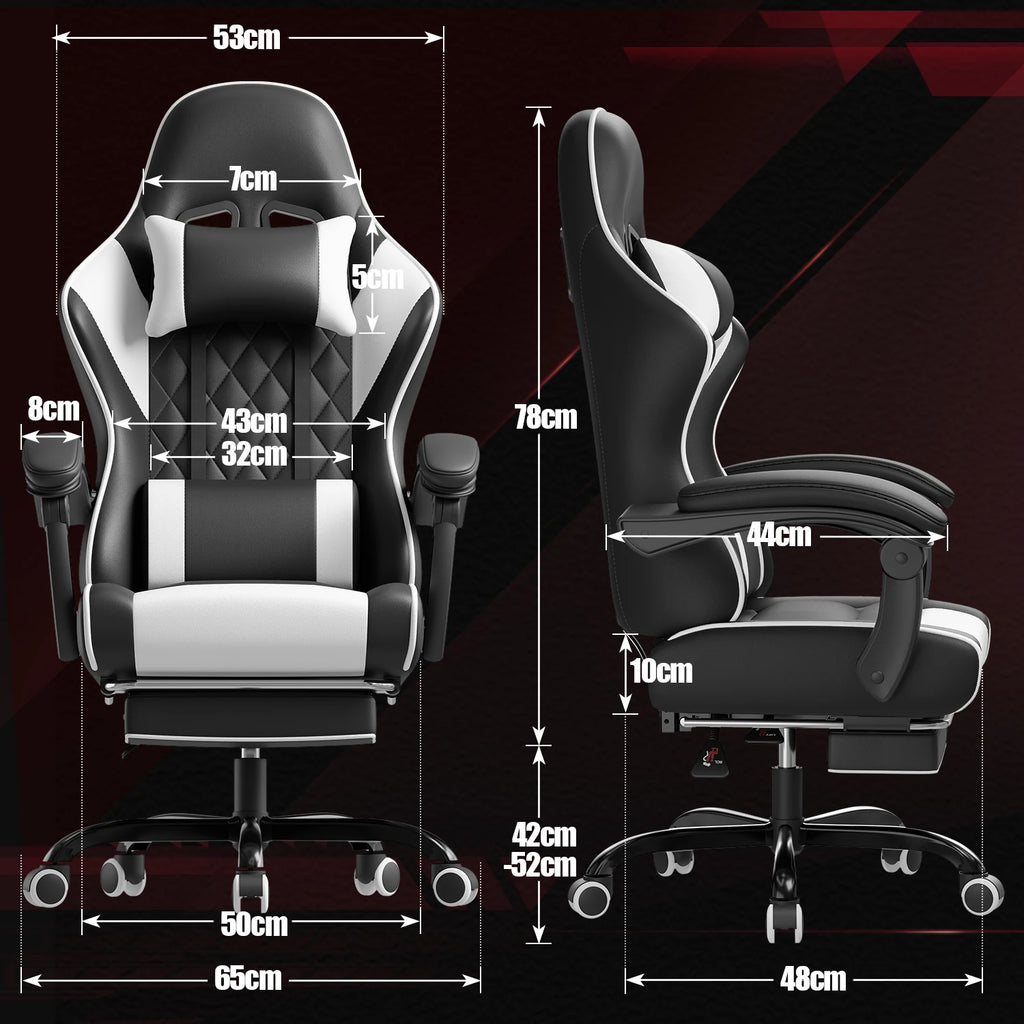 Fauteuil de jeu réglable et ergonomique en similicuir