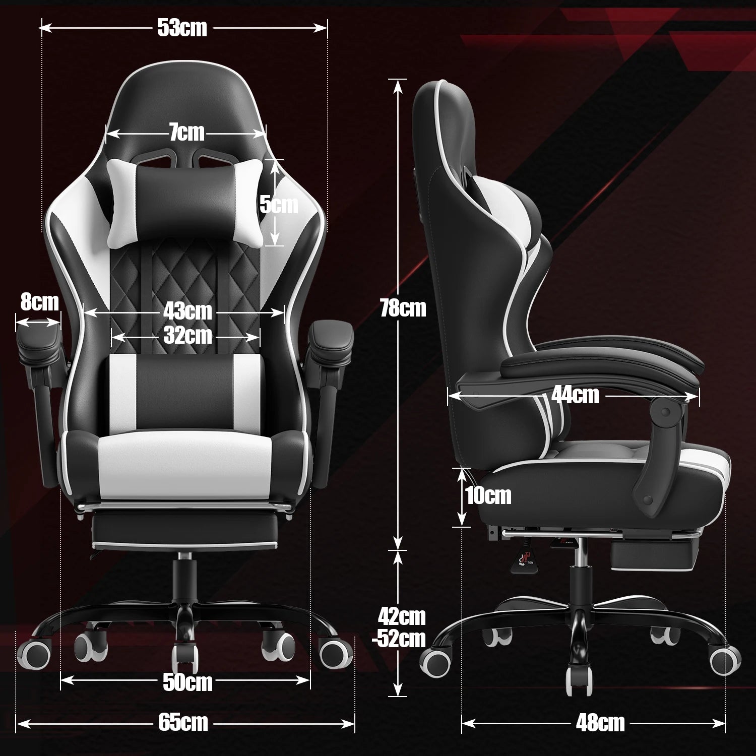 Fauteuil de jeu réglable et ergonomique en similicuir