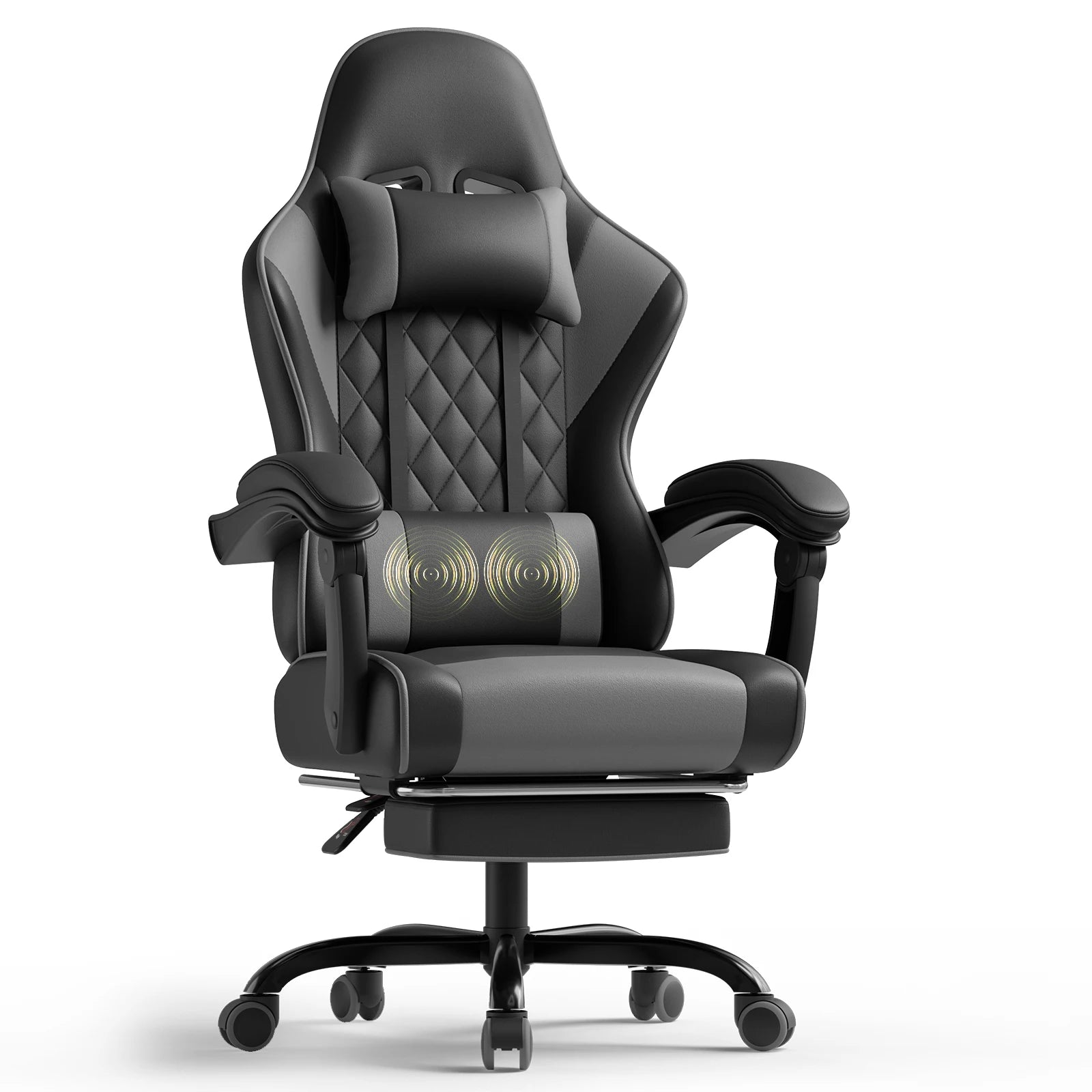Fauteuil de jeu réglable en similicuir avec soutien lombaire