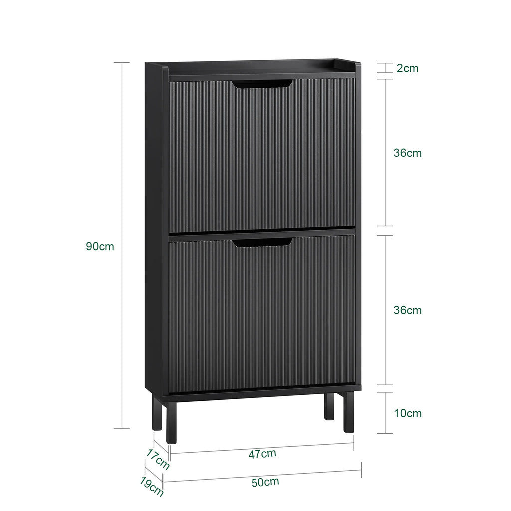 Commode noir a 2 étagères en bois