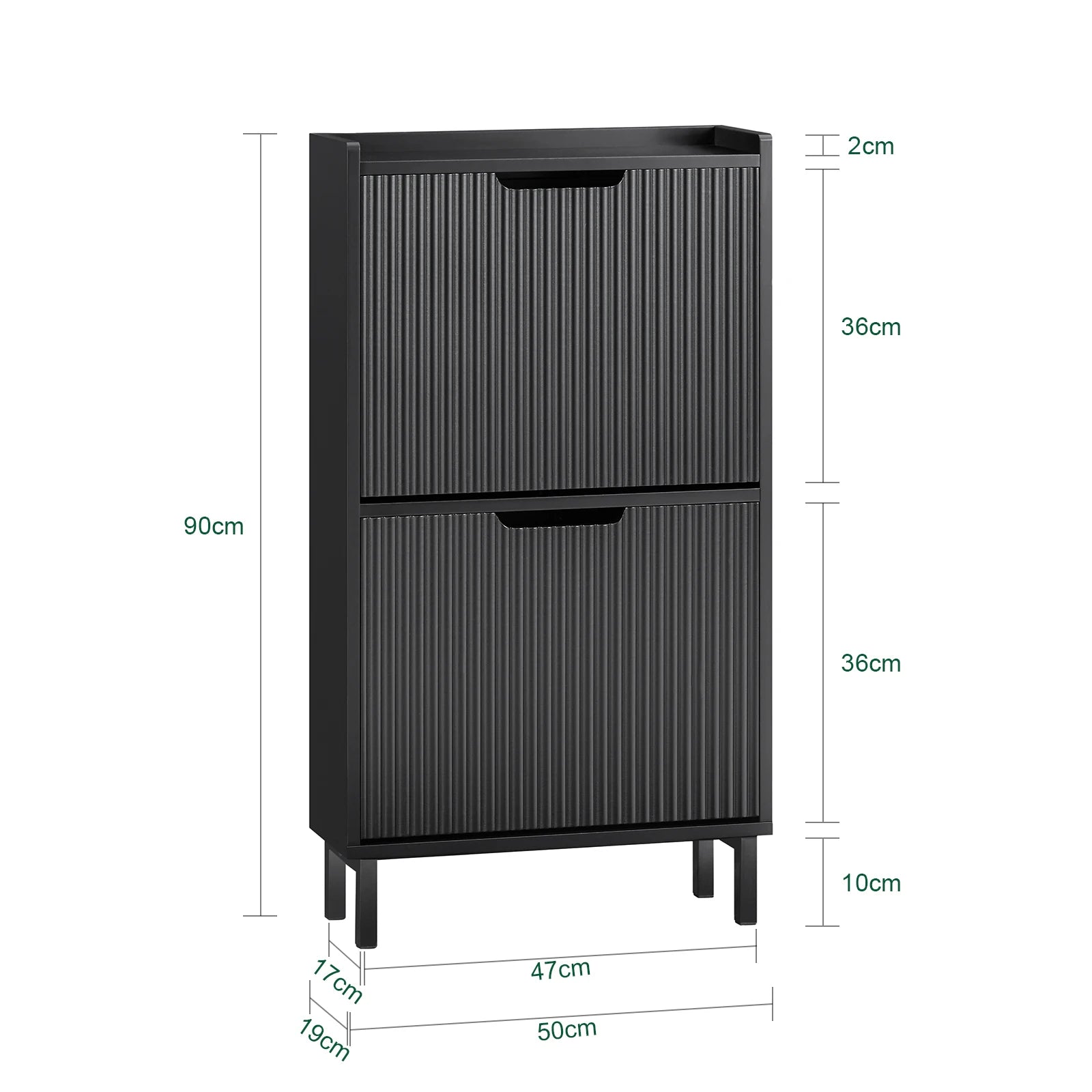 Commode noir a 2 étagères en bois