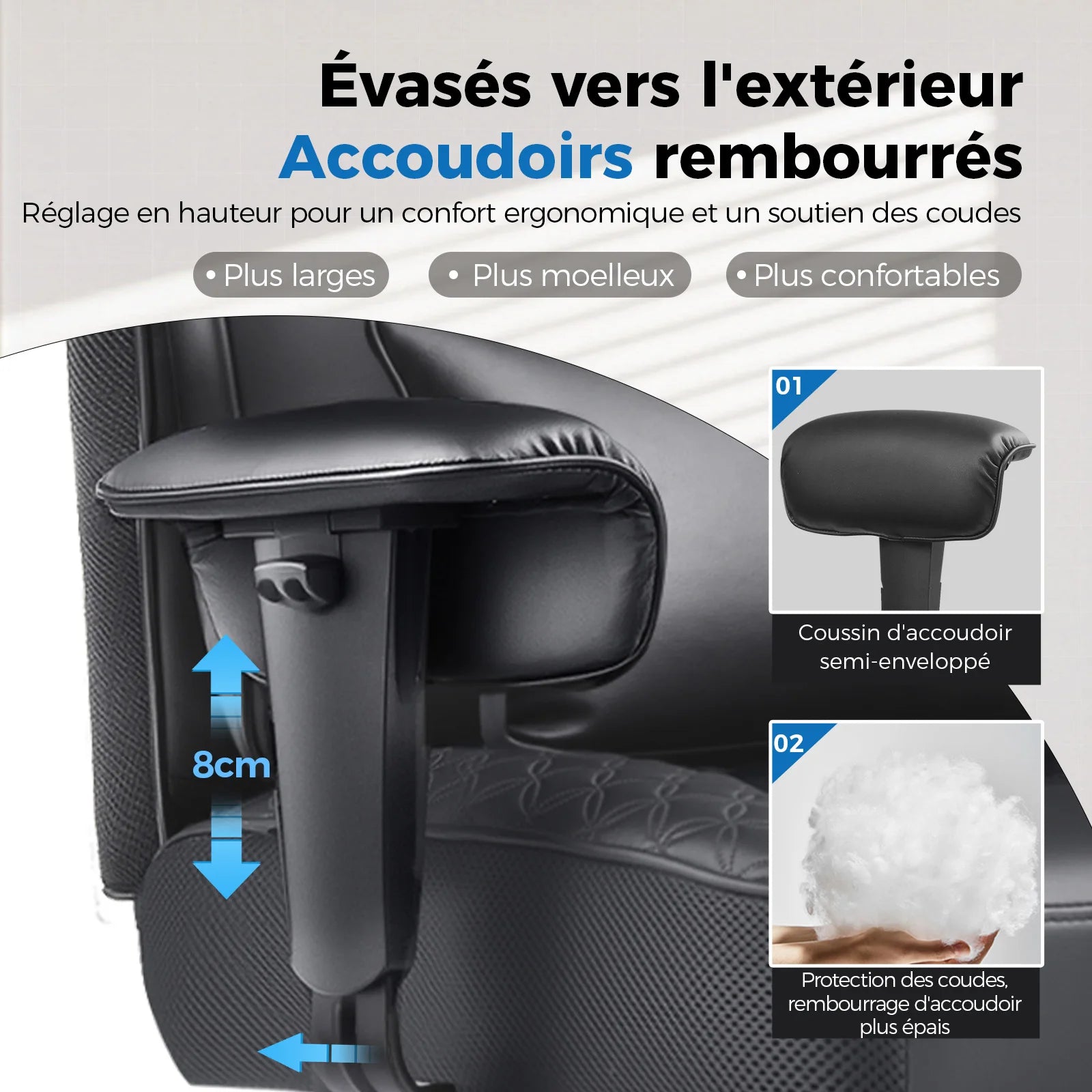 Chaise de jeu ergonomique en cuir synthétique