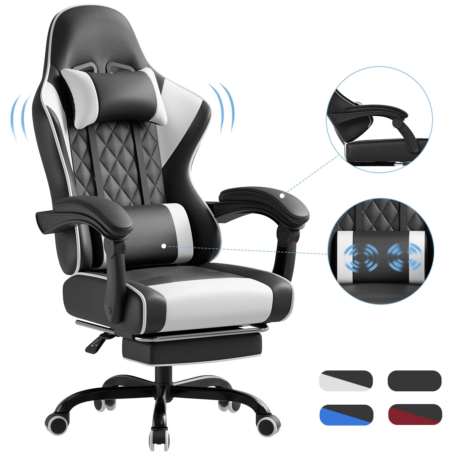 Fauteuil de jeu réglable et ergonomique en similicuir