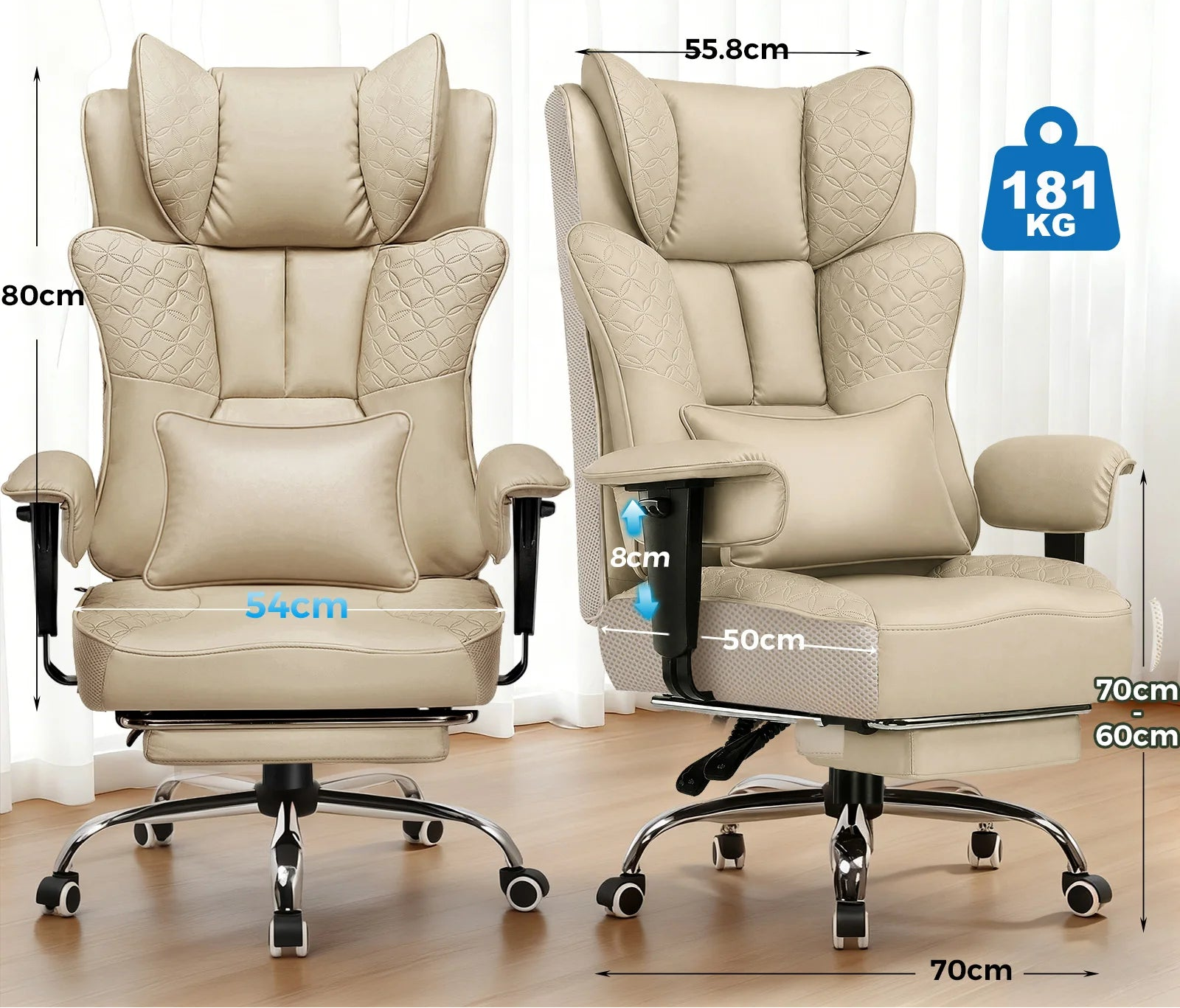 Chaise de jeu ergonomique en cuir synthétique