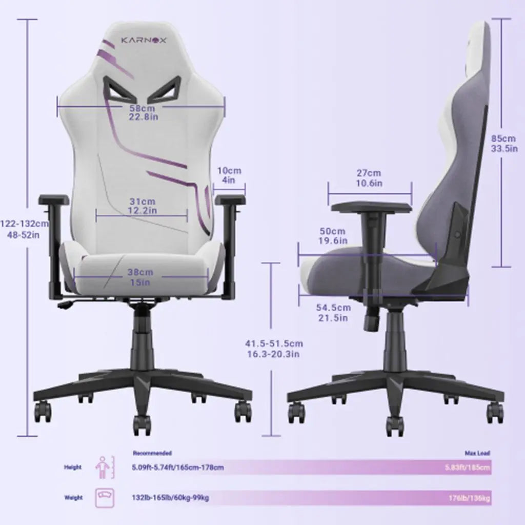 Chaise de jeu ergonomique avec revêtement en tissu