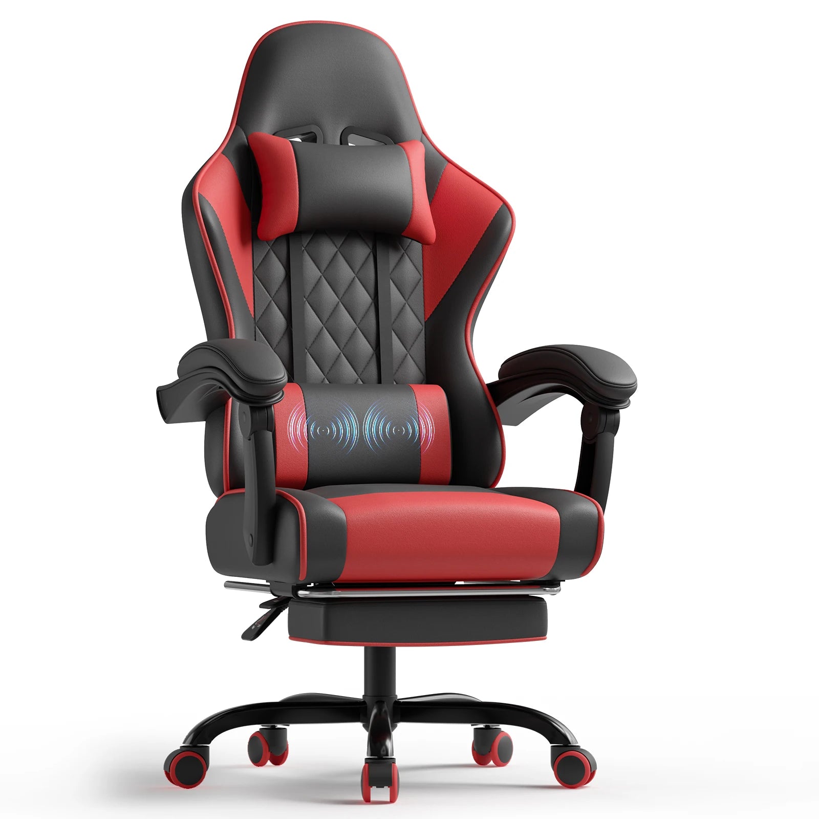 Fauteuil de jeu réglable en similicuir avec soutien lombaire
