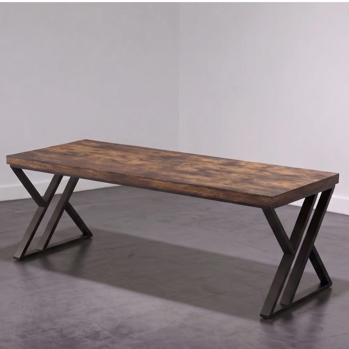 Bureau de travail minimaliste en bois et métal