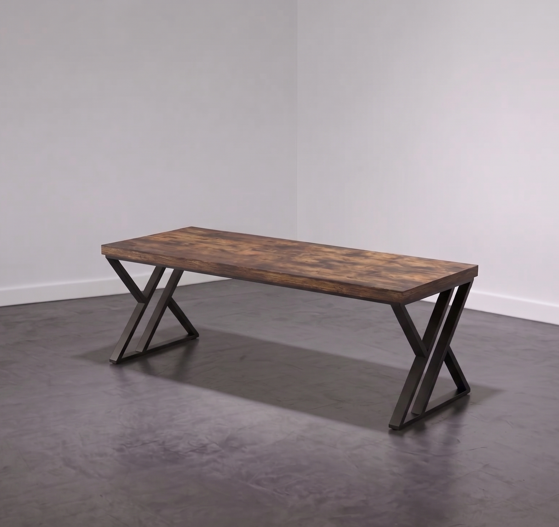 Bureau de travail minimaliste en bois et métal