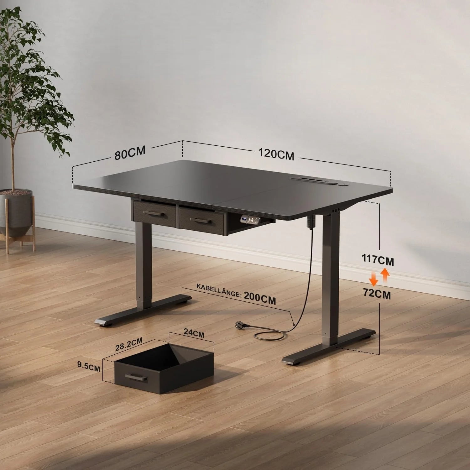 Bureau de travail moderne réglable avec rangement