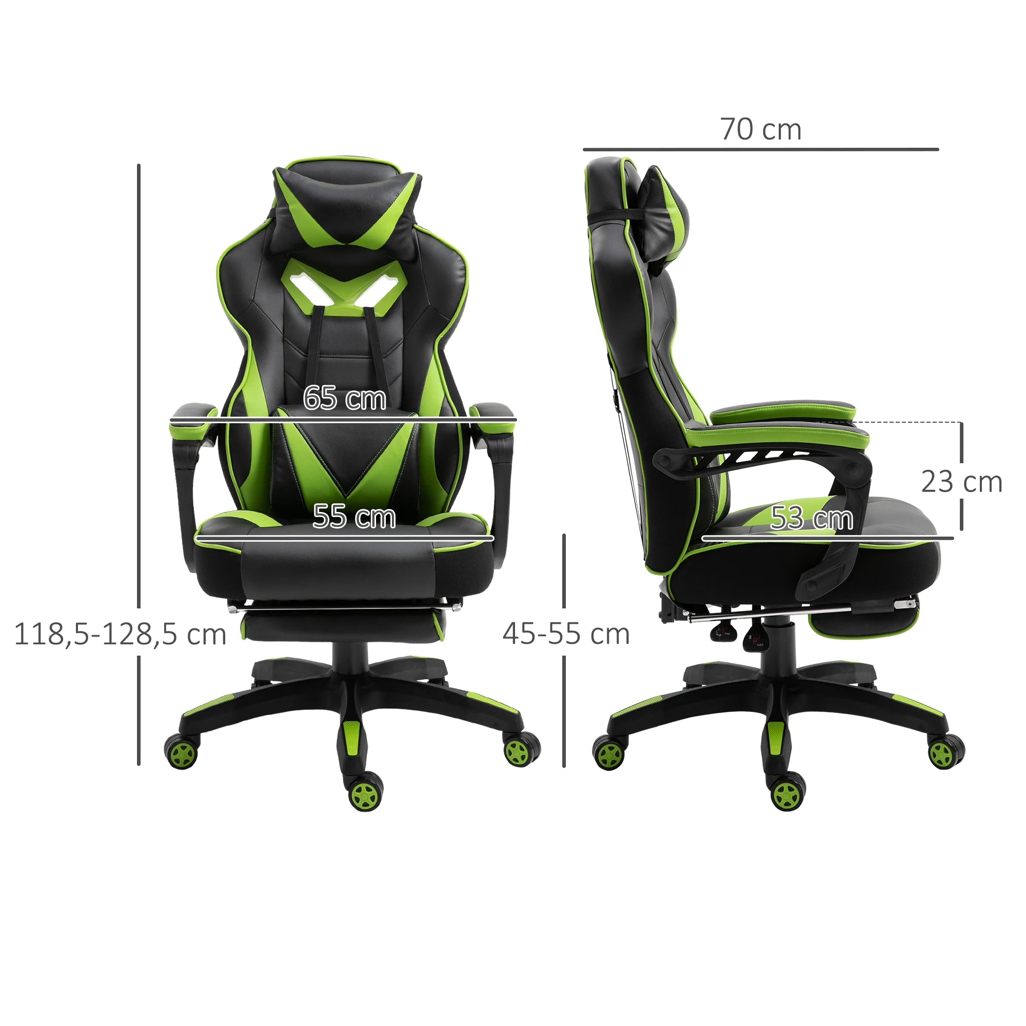 Chaise de jeu ergonomique avec dossier inclinable en cuir