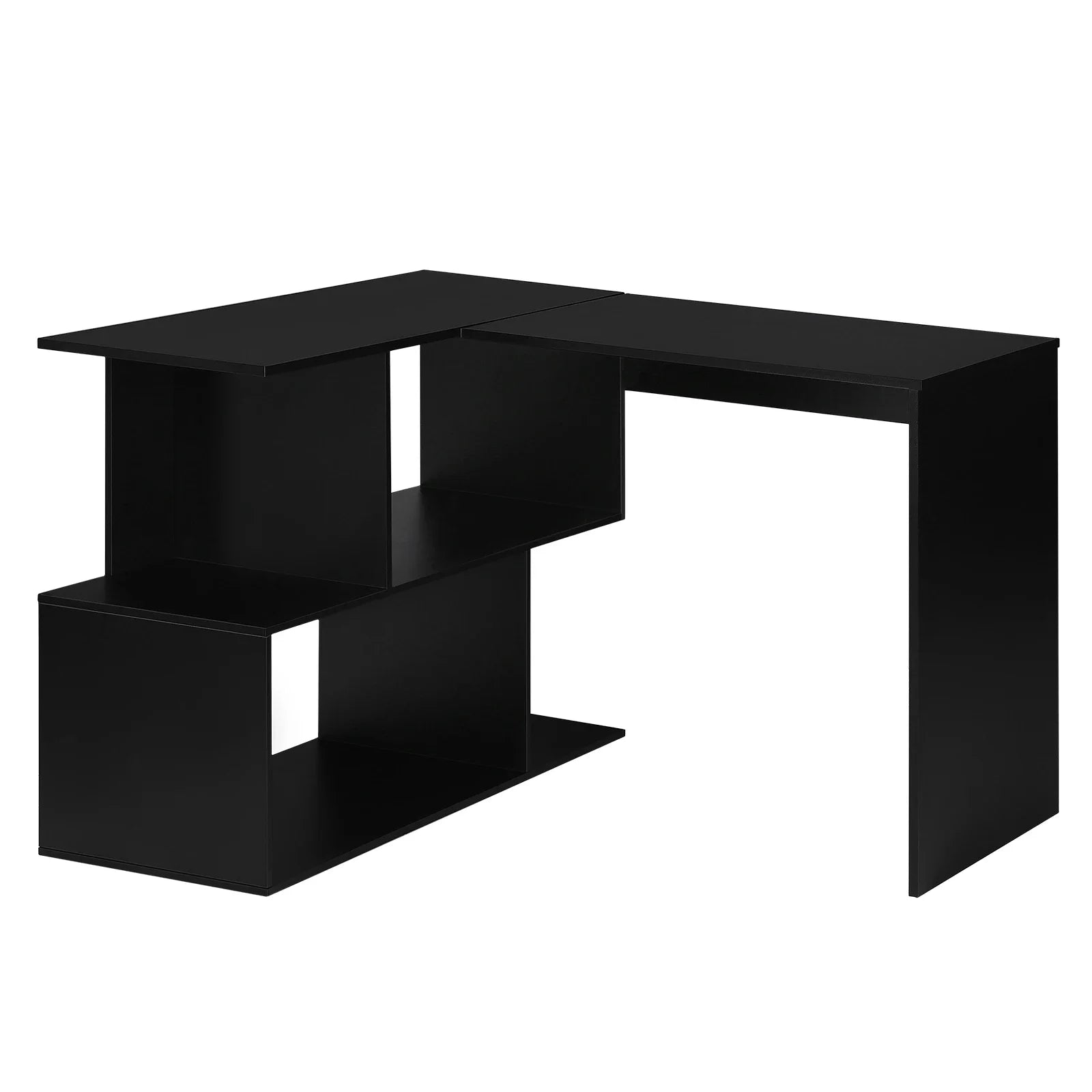 Bureau d'angle de travail avec rangement minimaliste