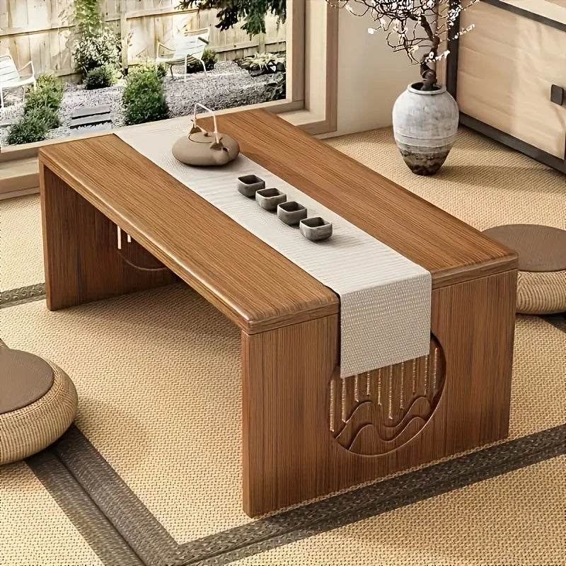 Table pliante polyvalente en bois en style japonais