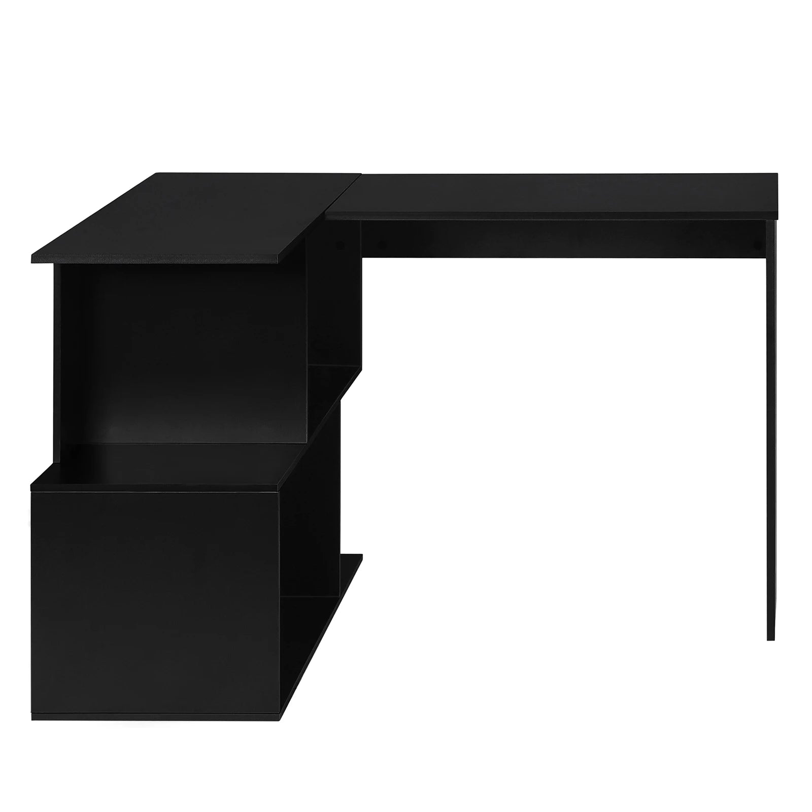 Bureau d'angle de travail avec rangement minimaliste