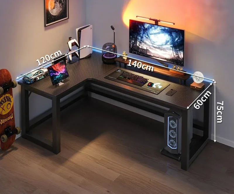 Bureau d'angle noir minimaliste