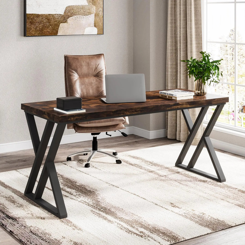 Bureau de travail minimaliste en bois et métal