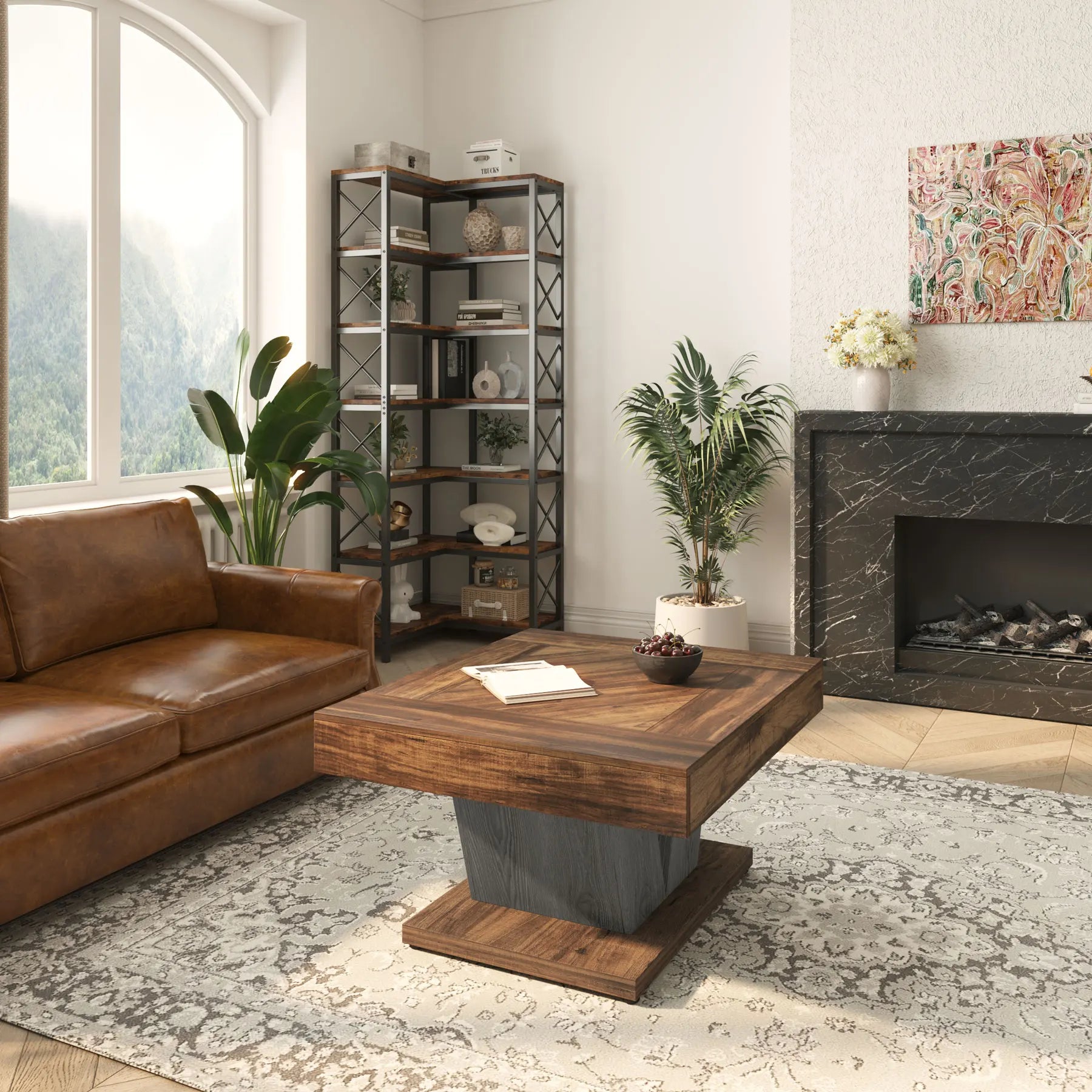 Table basse rustique en bois pour salon