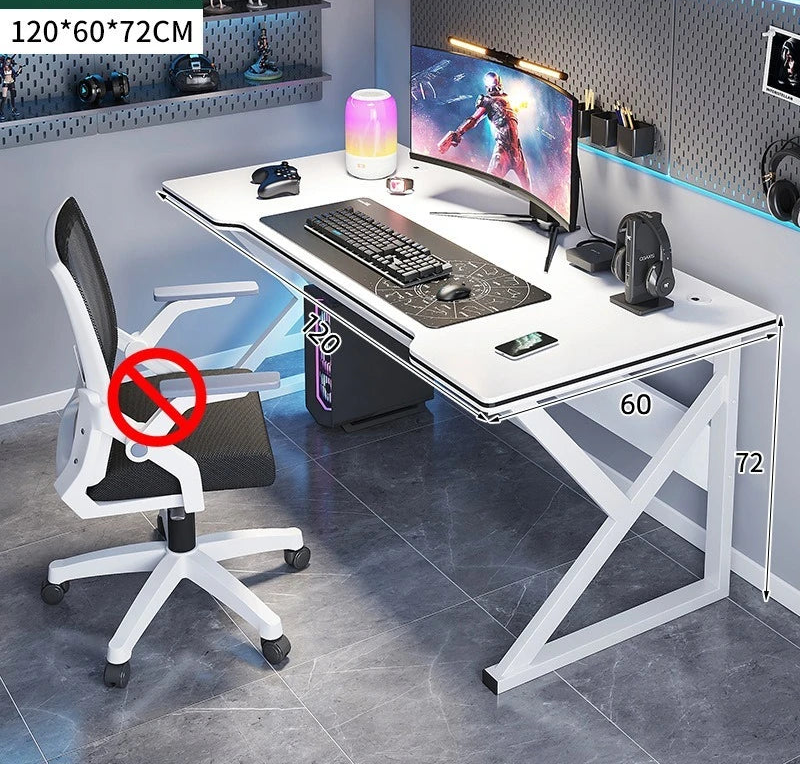 Bureau gamer en métal noir et blanc