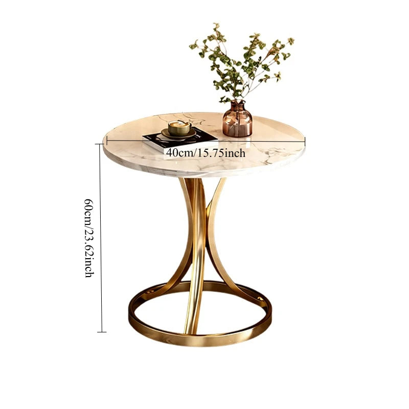 Table d'appoint pour salon moderne effet marbre