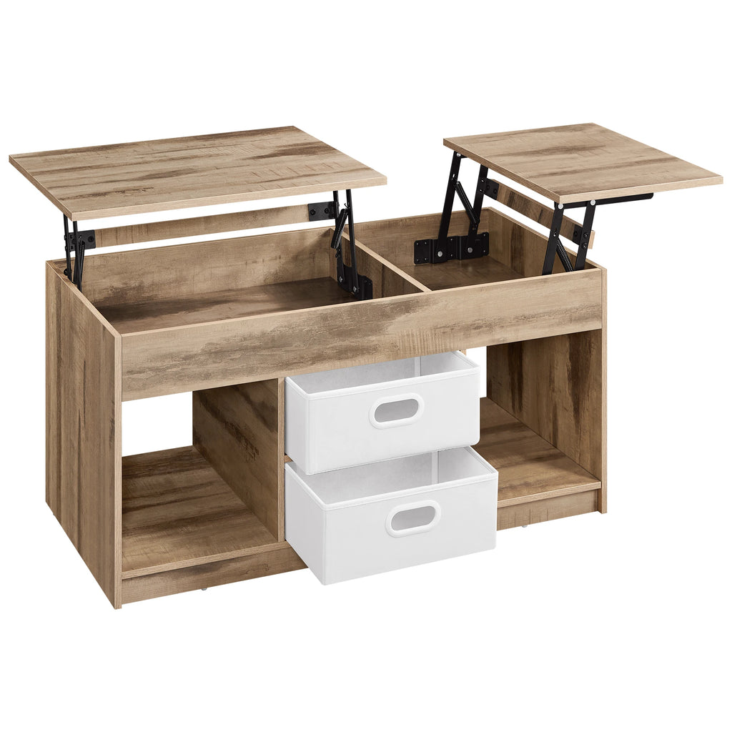 Table basse avec plateau relevable en bois