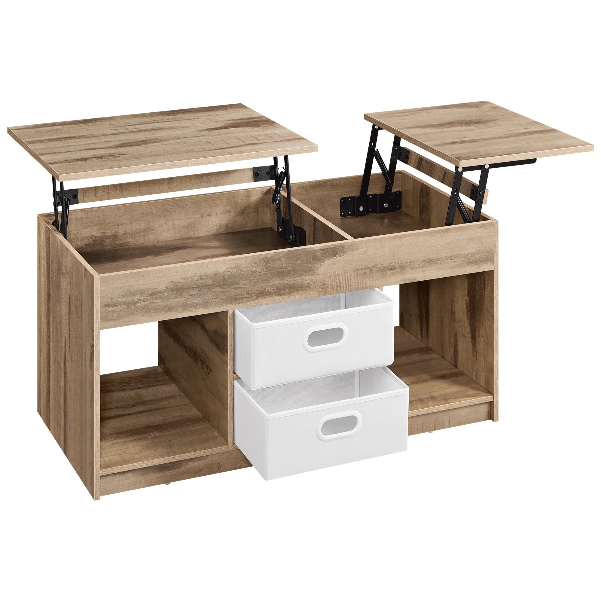 Table basse avec plateau relevable en bois