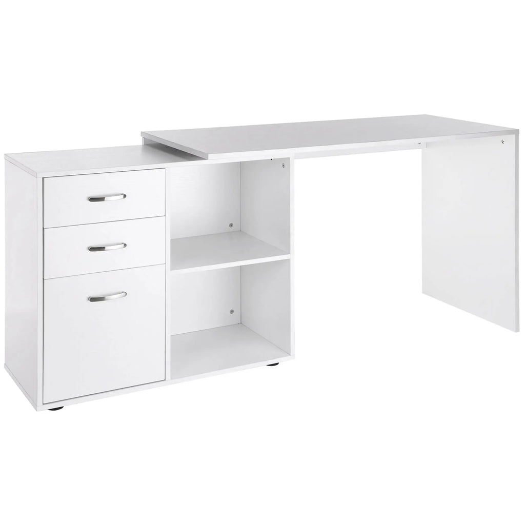 Bureau droit réversible blanc et moderne