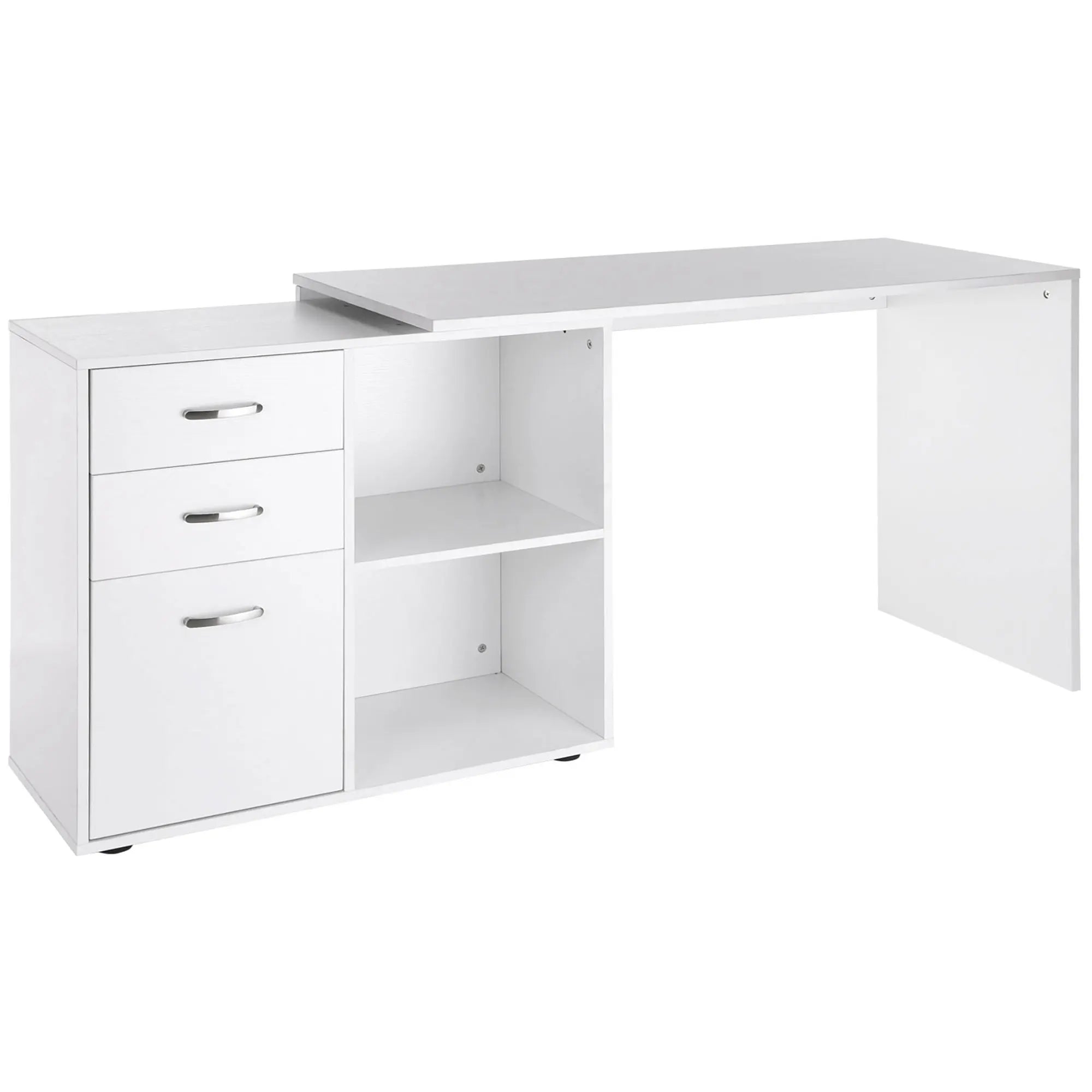 Bureau droit réversible blanc et moderne