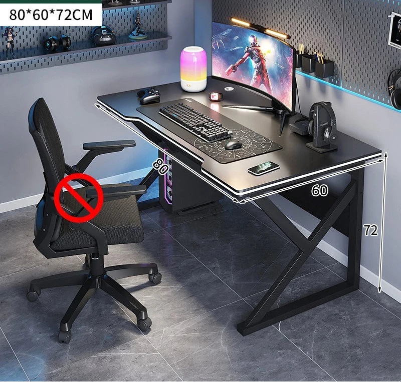 Bureau gamer en métal noir et blanc