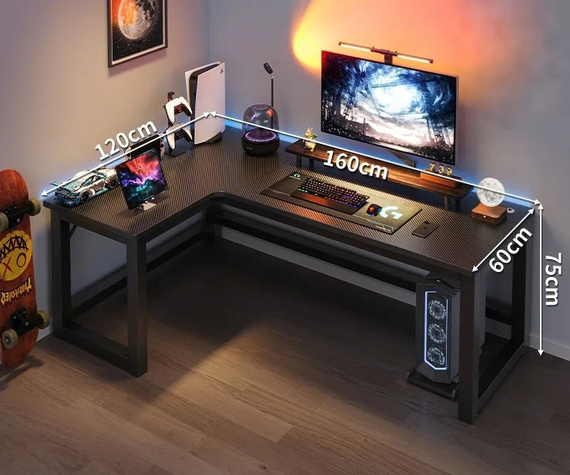 Bureau d'angle noir minimaliste