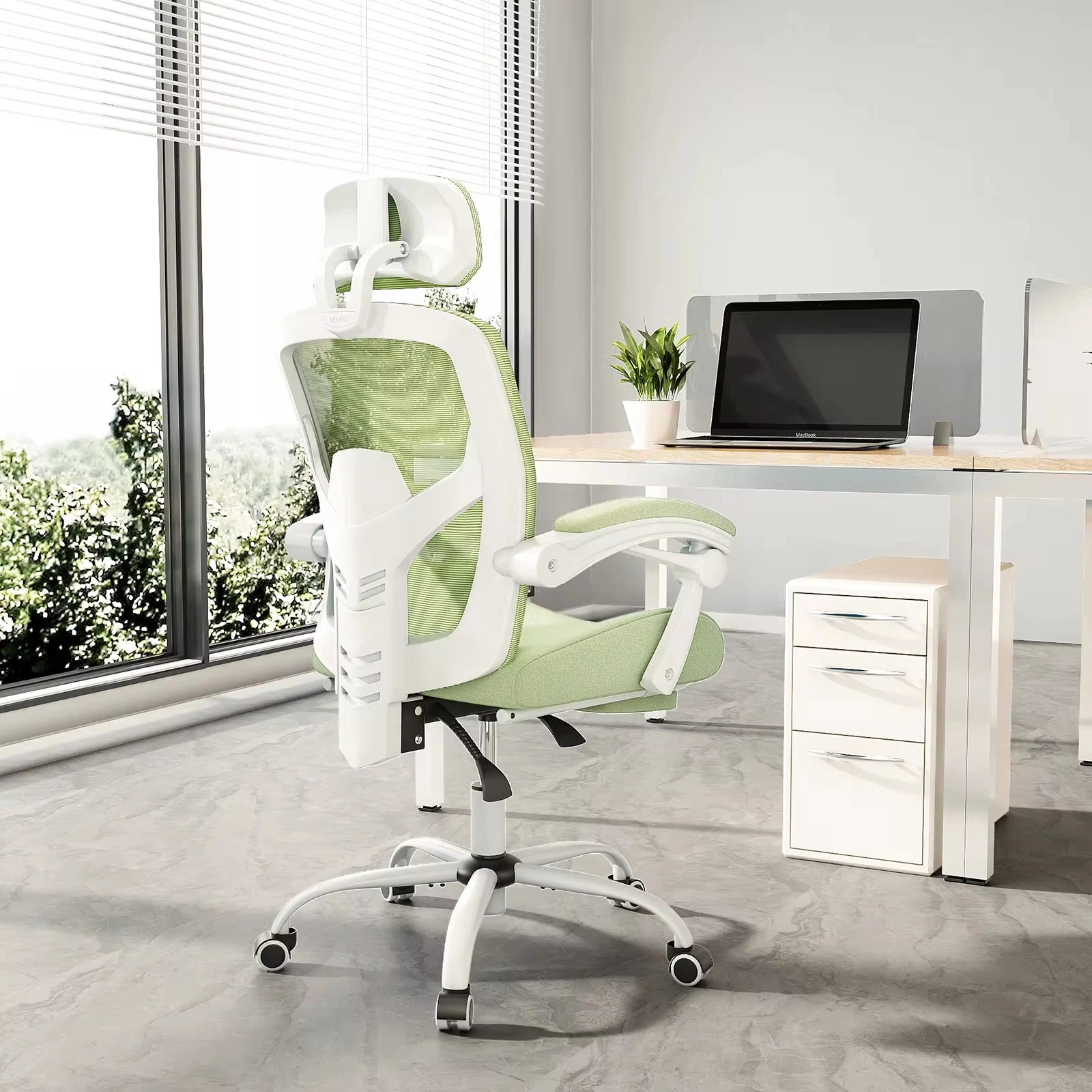 Fauteuil de jeu ergonomique inclinable à dossier haut en maille