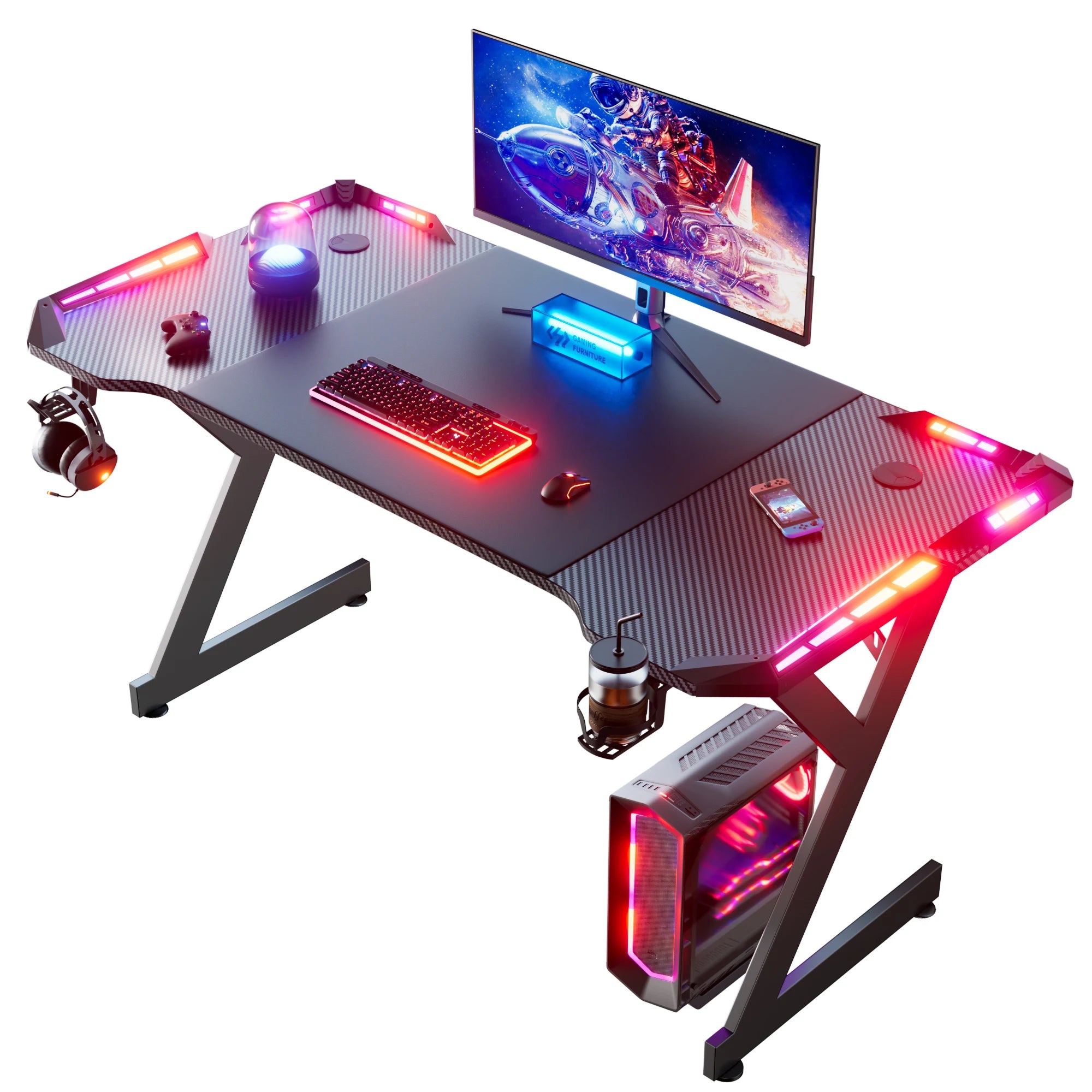 Bureau gamer réglable RGB Led