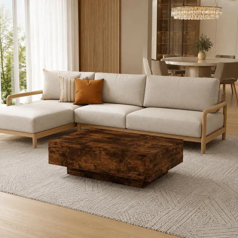 Table basse carrée en bois pour salon