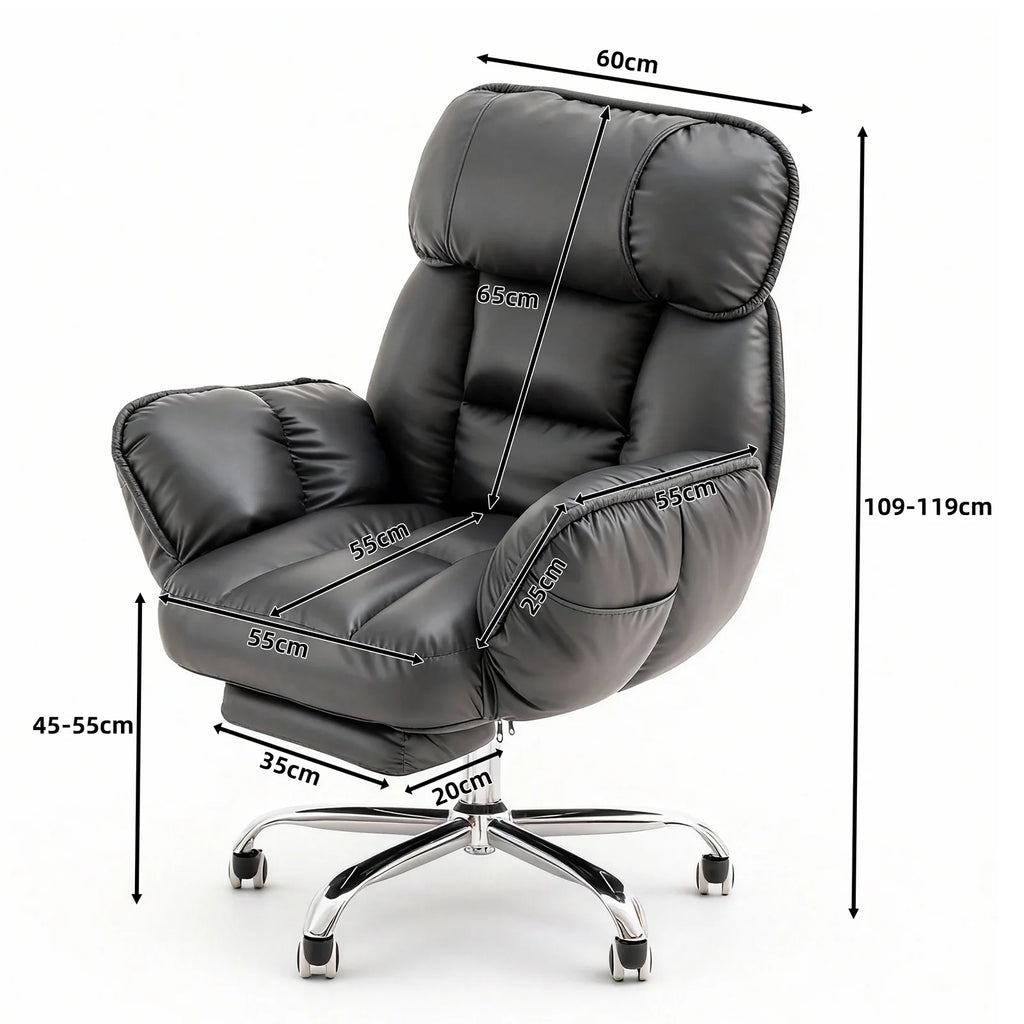 Fauteuil de bureau inclinable et ergonomique en similicuir