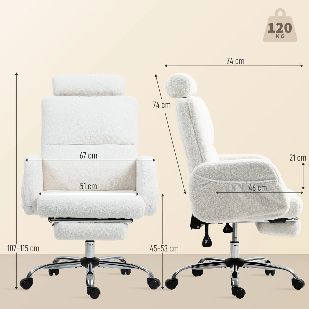 Chaise de bureau avec dossier inclinable et appui-tête réglable
