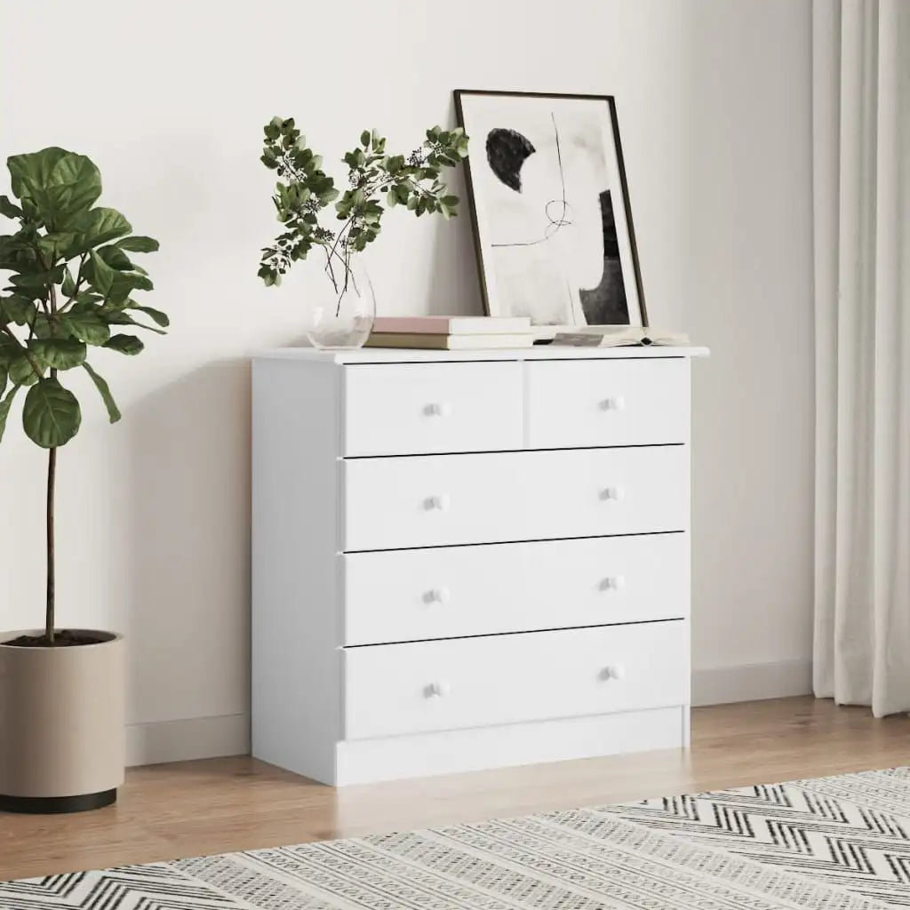Commode blanche en bois avec rangement