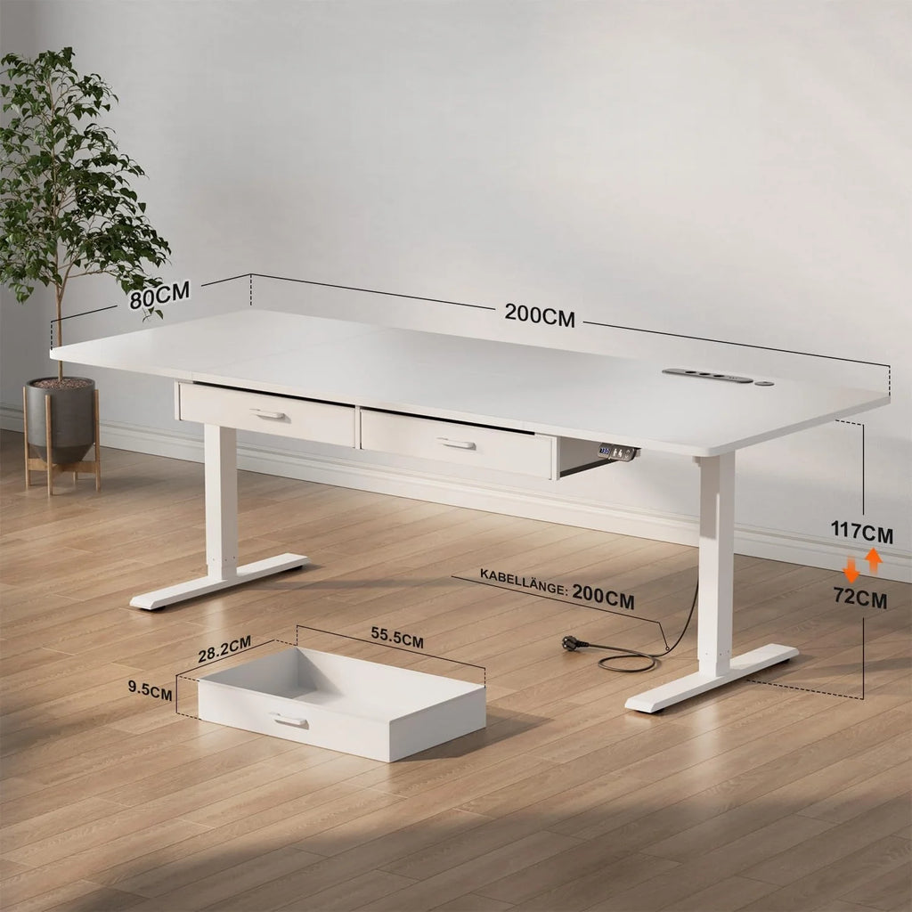 Bureau de travail moderne réglable avec rangement