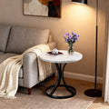 Table d'appoint pour salon moderne effet marbre