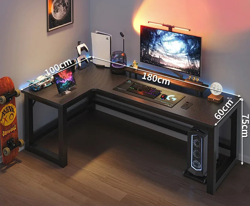 Bureau d'angle noir minimaliste