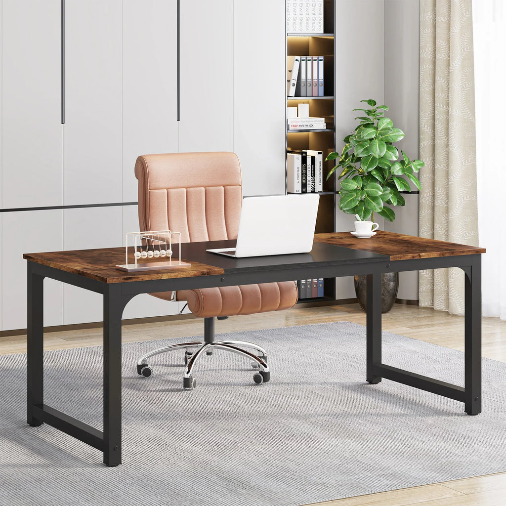 Bureau large de travail en bois